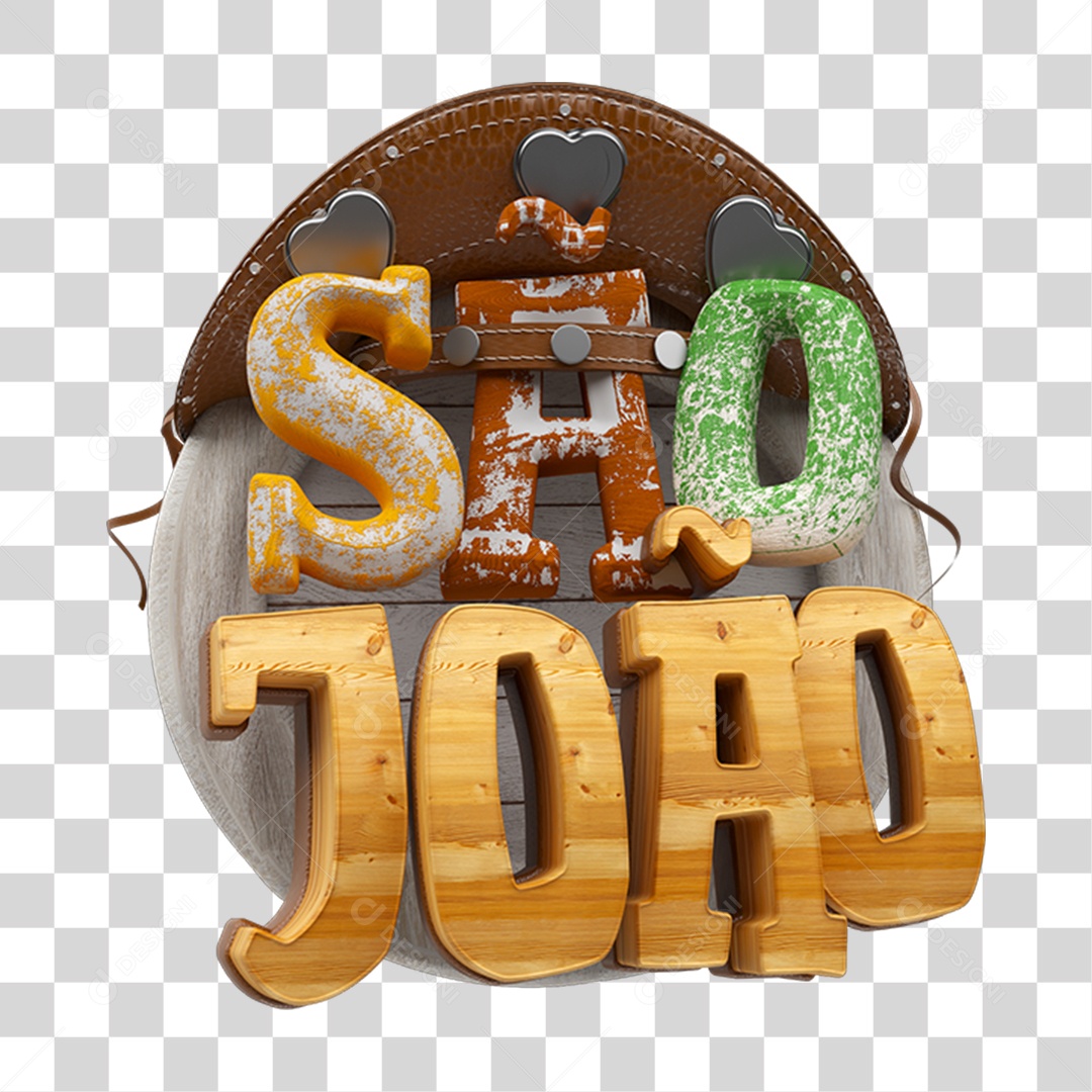 Selo 3D São João PNG Transparente