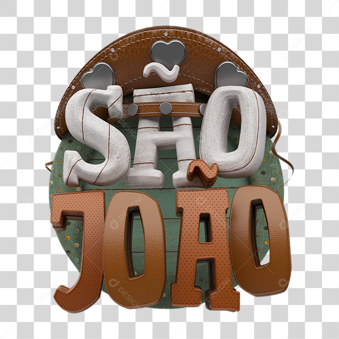 Selo 3D São João PNG Transparente