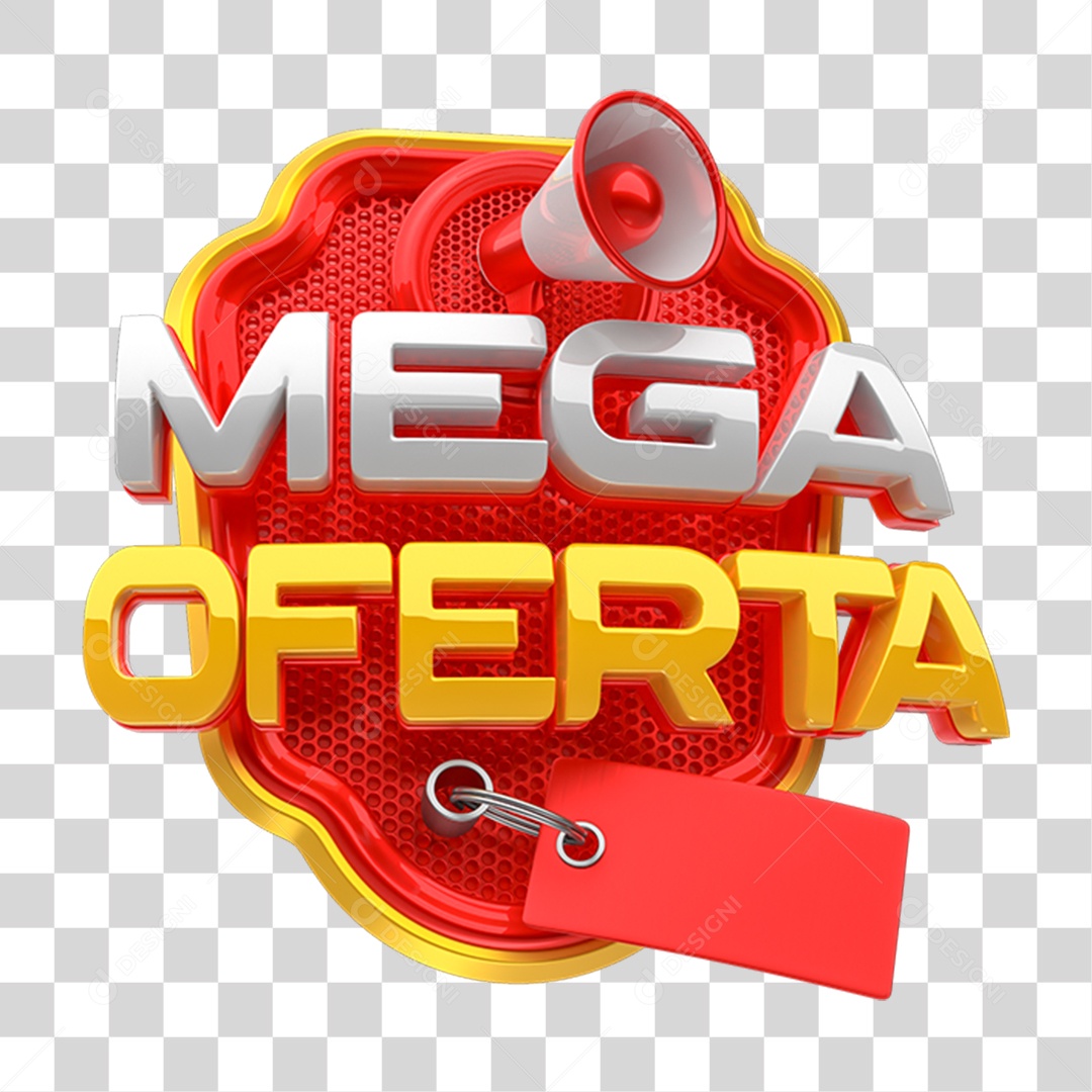 Selo3 3D Mega Oferta PNG Transparente