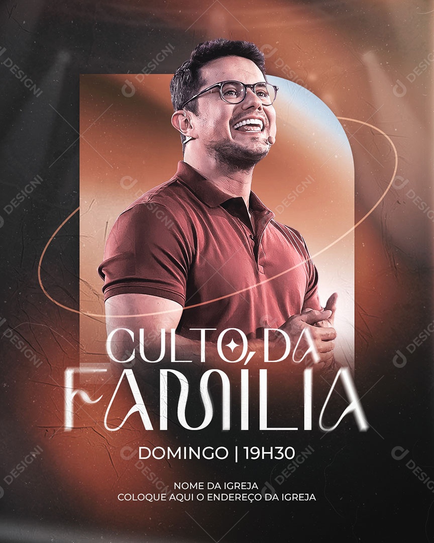 Culto da Família Domingo Social Media PSD Editável