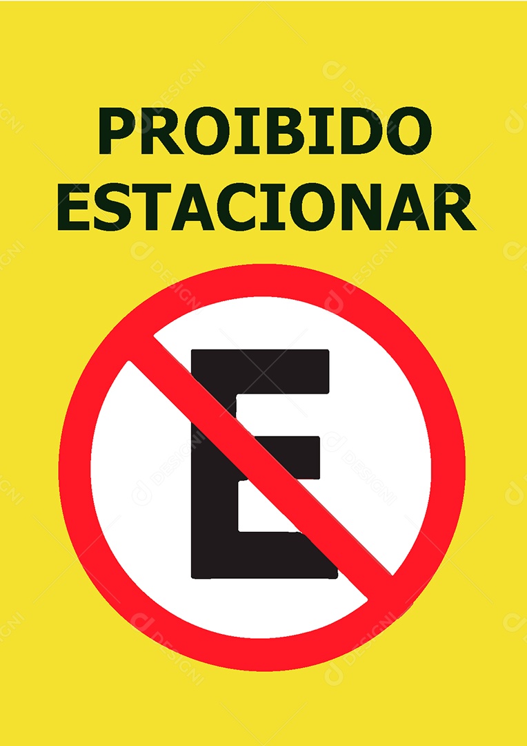 Placa de Trânsito Proibido Estacionar Vetor EPS + AI