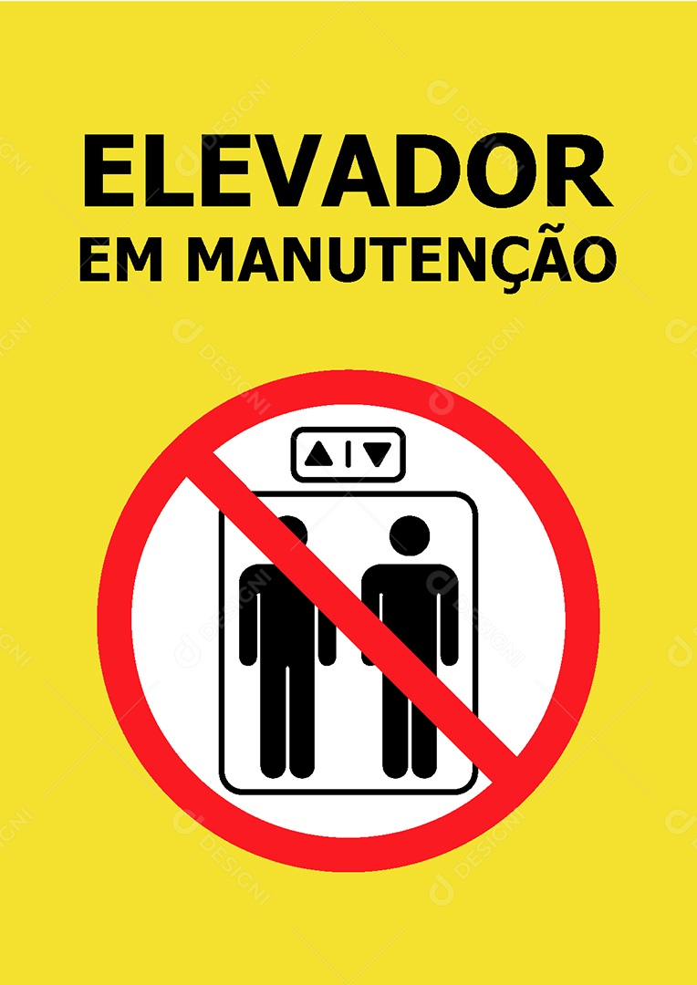 Placa de Aviso Elevador em Manutenção Vetor EPS + AI