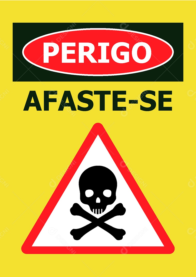 Placa de Perigo Afaste se Vetor EPS + AI