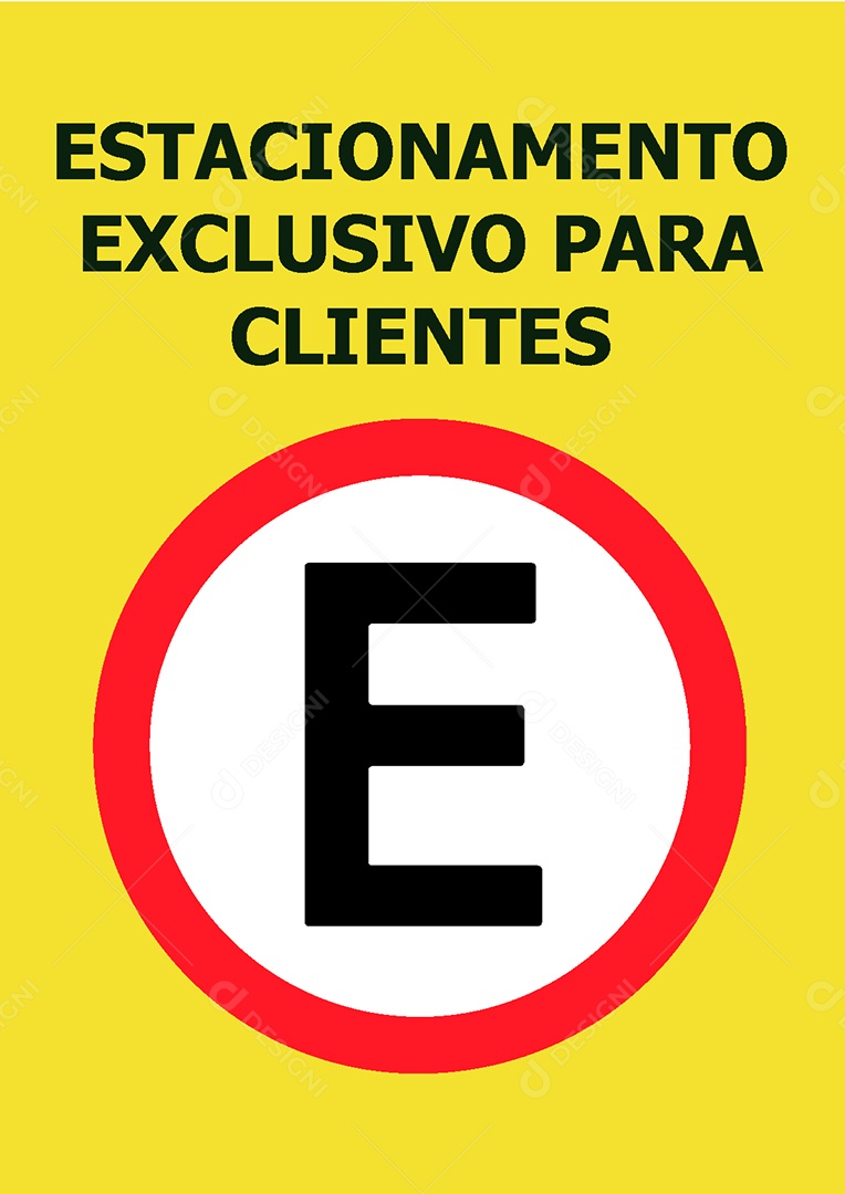 Placa de Estacionamento Exclusivo para Clientes Vetor EPS + AI