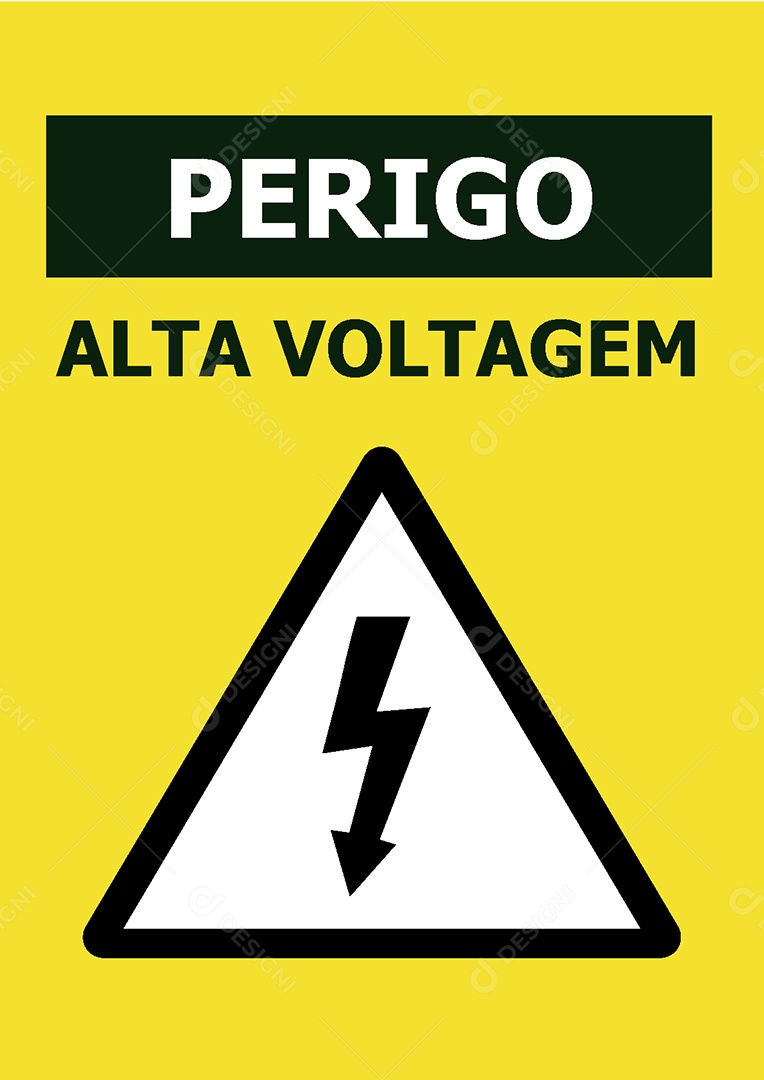 Placa de Aviso Perigo Alta Voltagem Vetor EPS + AI