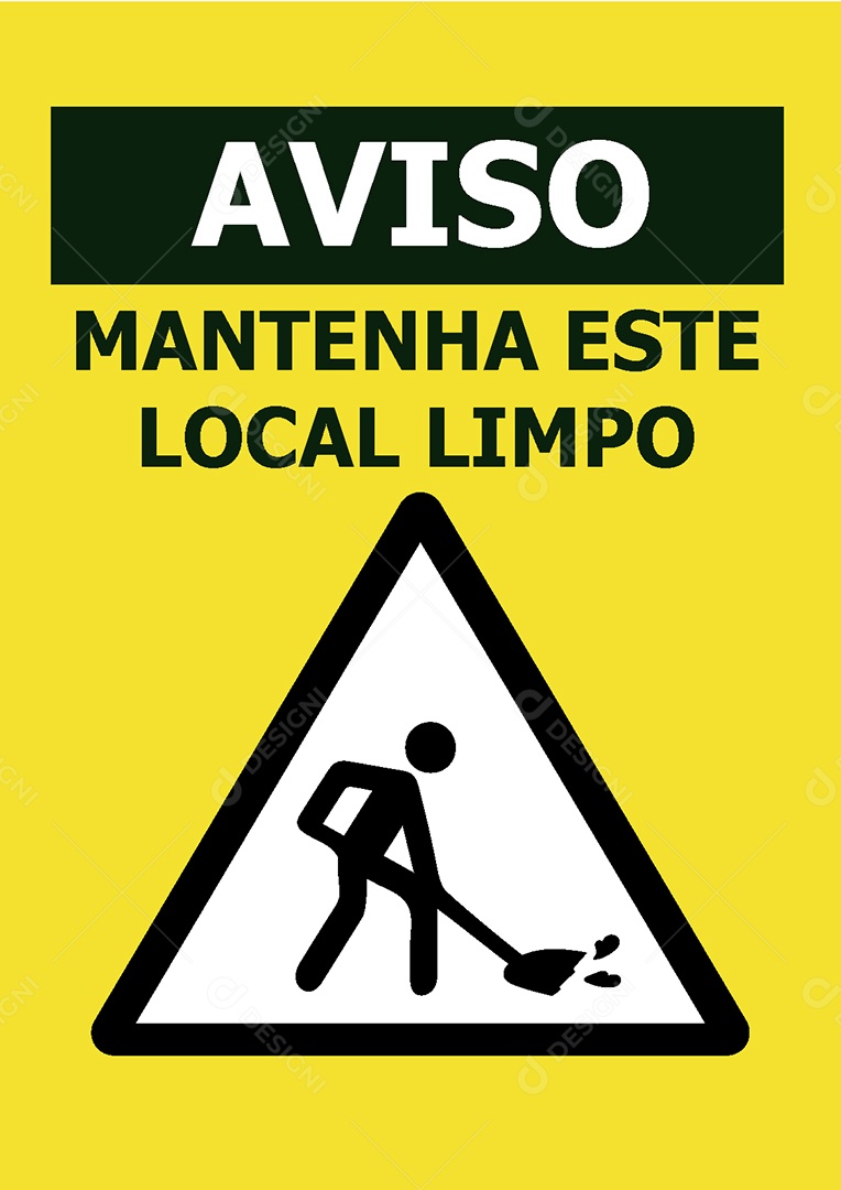 Placa de Aviso Mantenha Este Local Limpo Vetor EPS + AI