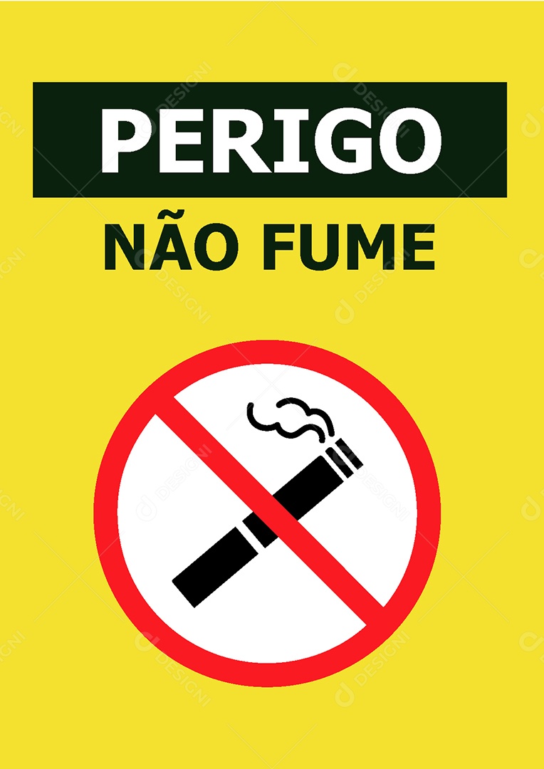 Placa de Perigo não Fume Vetor EPS + AI