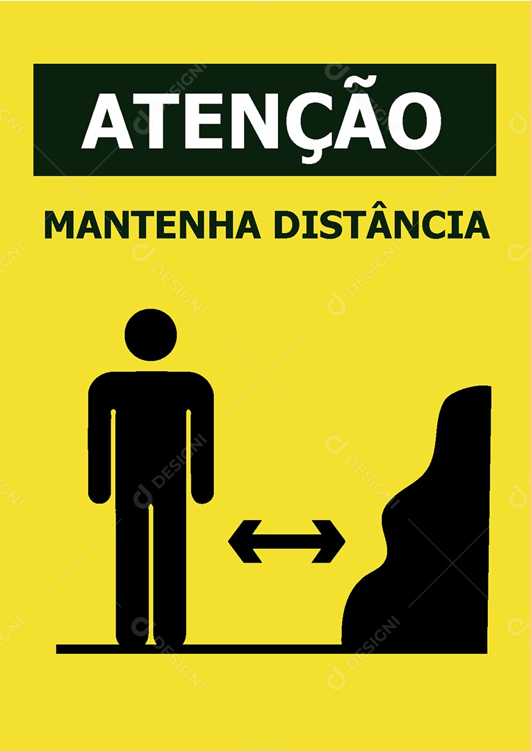 Placa de Aviso Atenção Mantenha a Distância Vetor EPS + AI