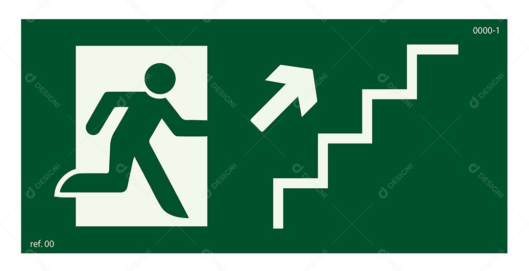 Placa de Sinalização Rota de Fuga nas Escadas Vetor EPS + AI