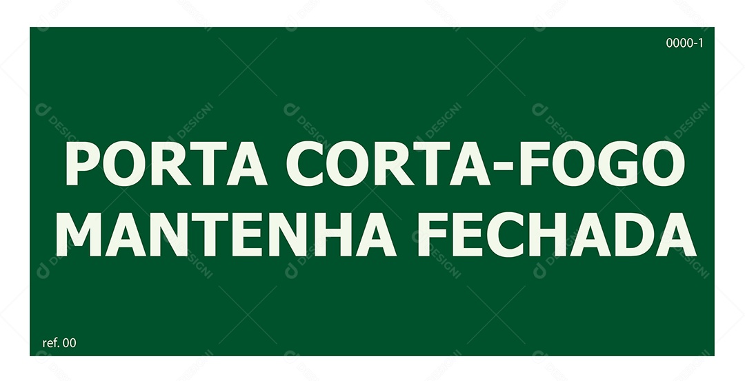 Placa de Sinalização Porta Contra Fogo Mantenha Fechada Vetor EPS + AI