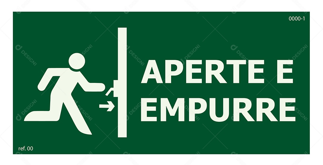 Placa de Sinalização Aperte e Empurre Vetor EPS + AI