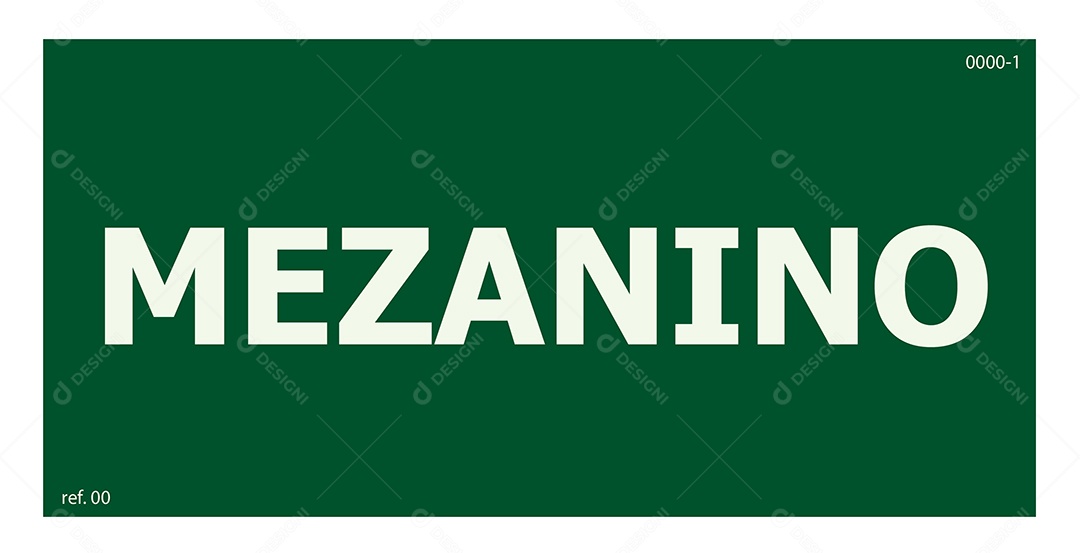 Placa de Sinalização Mezanino Vetor EPS + AI