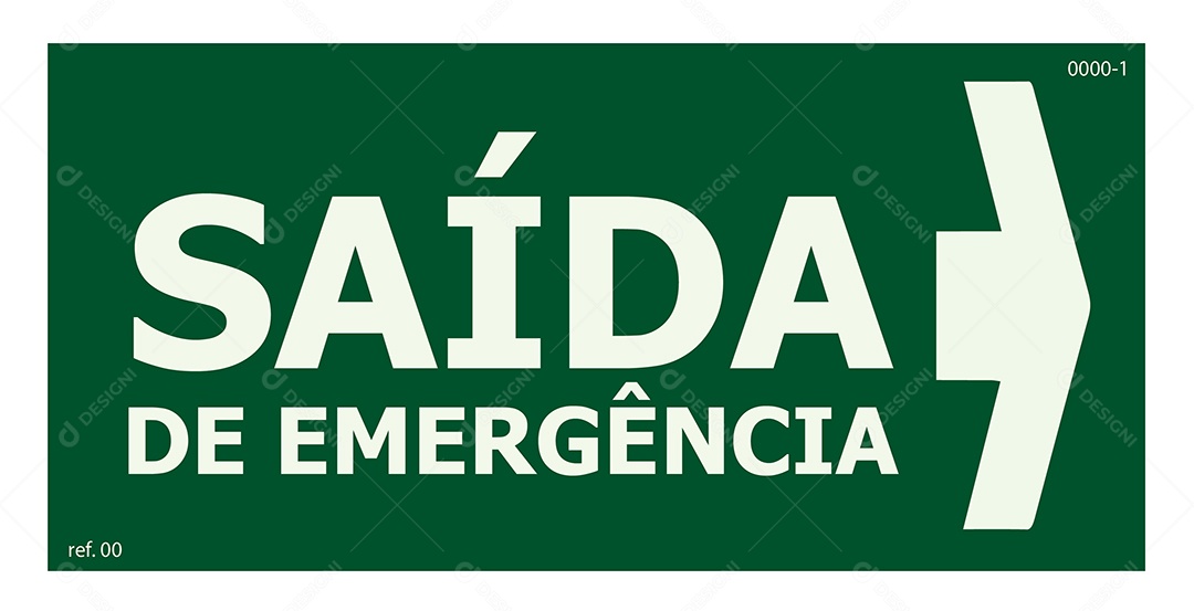 Placa de Sinalização Saída de Emergência a Direita Vetor EPS + AI