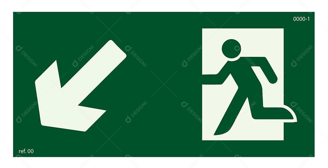 Placa de Sinalização de Rota de Fuga Vetor EPS + AI