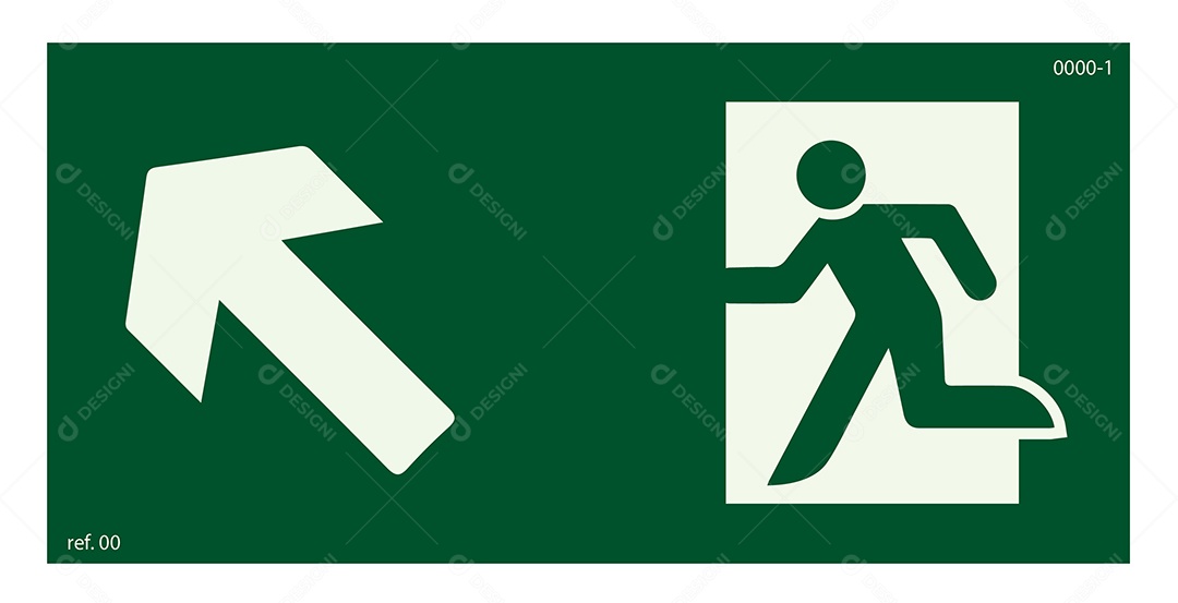 Placa de Sinalização de Rota de Fuga Vetor EPS + AI