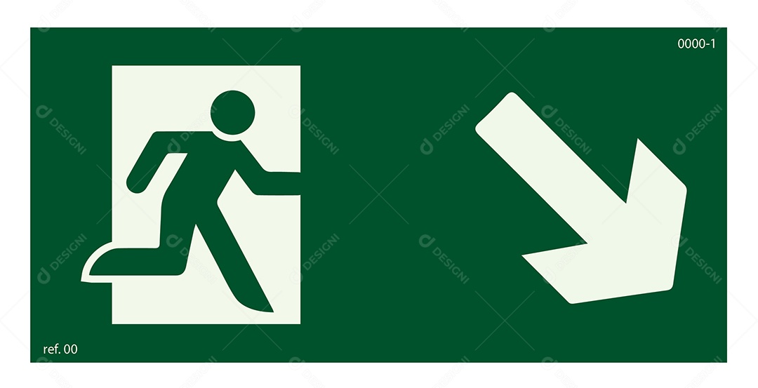 Placa de Sinalização de Rota de Fuga Vetor EPS + AI