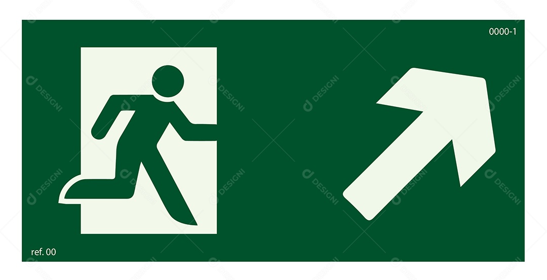 Placa de Sinalização de Rota de Fuga Vetor EPS + AI