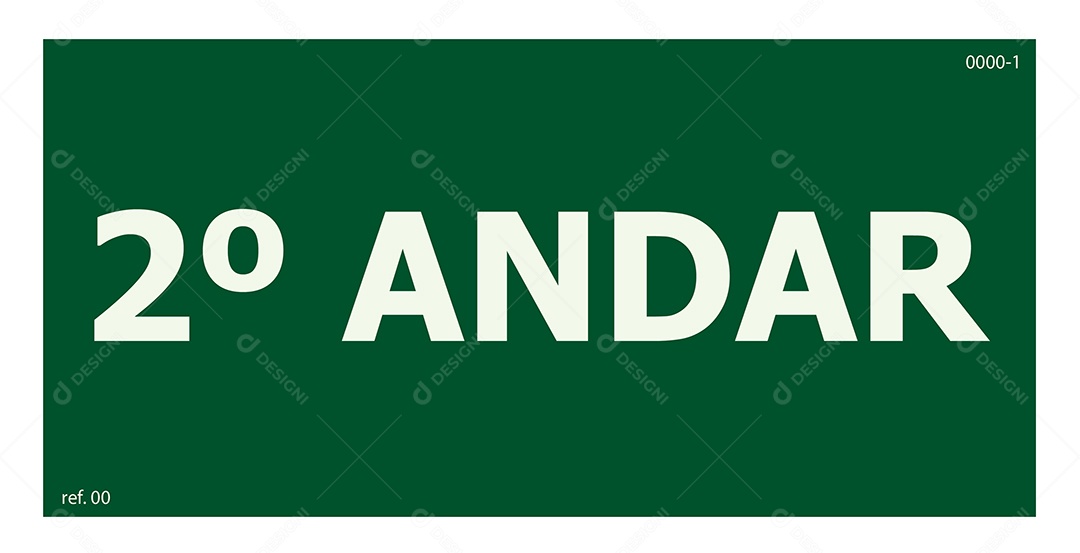 Placa de Sinalização 2º Andar Vetor EPS + AI