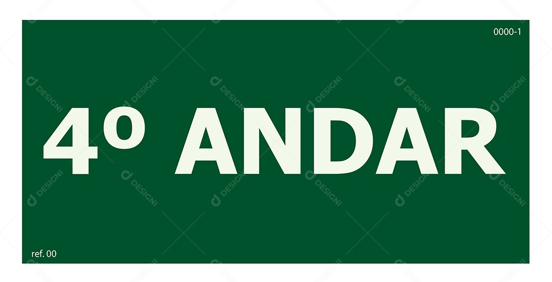 Placa de Sinalização 4º Andar Vetor EPS + AI