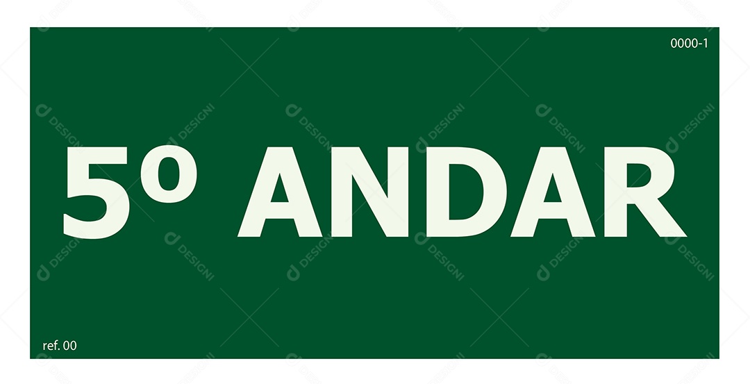 Placa de Sinalização 5º Andar Vetor EPS + AI