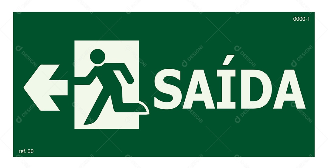 Placa de Sinalização de Saída para Esquerda Vetor EPS + AI