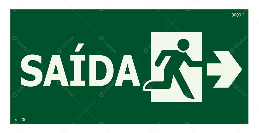 Placa de Sinalização de Saída para Direita Vetor EPS + AI