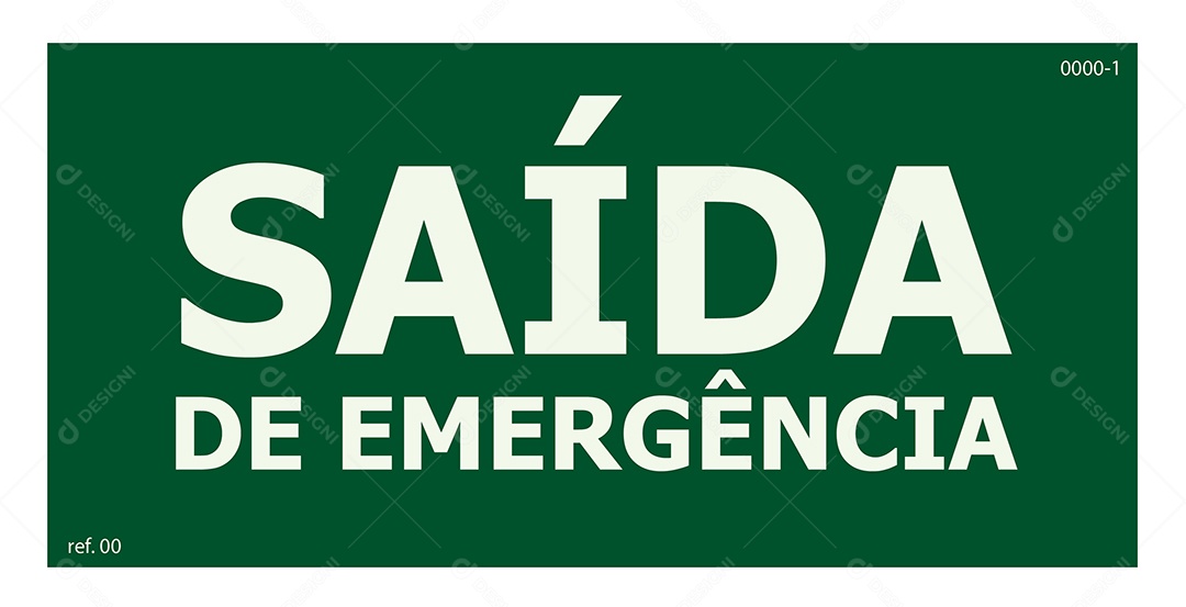 Placa de Sinalização Saída de Emergência Vetor EPS + AI