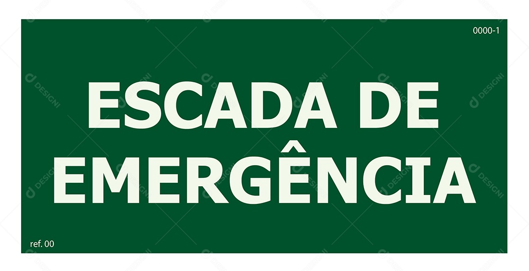 Placa de Sinalização Escada de Emergência Vetor EPS + AI