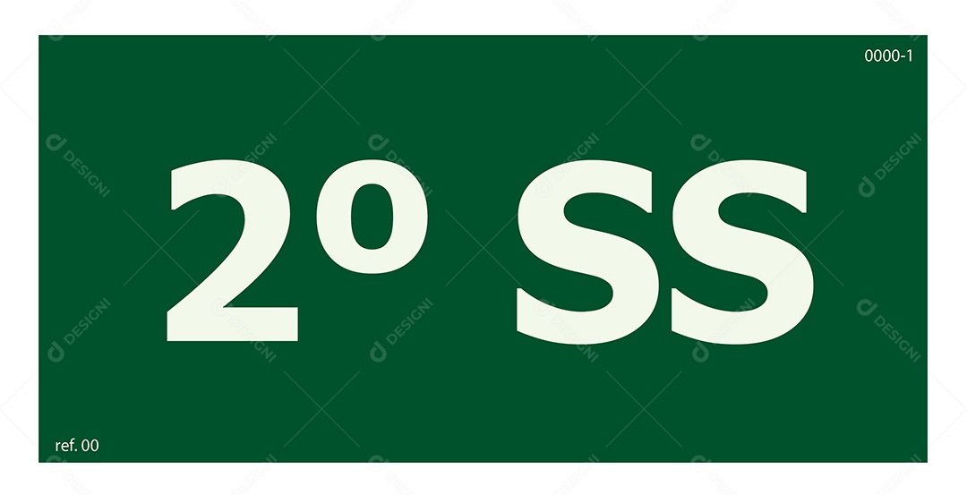 Placa de Sinalização 2º Andar Vetor EPS + AI