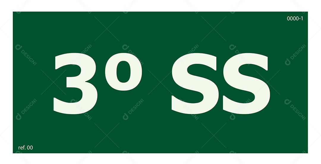 Placa de Sinalização 3º Andar Vetor EPS + AI