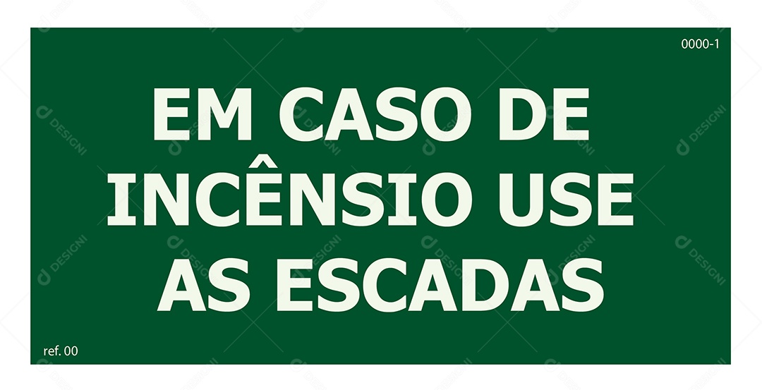 Placa de Sinalização Em Caso de Incêndio use as Escadas Vetor EPS + AI