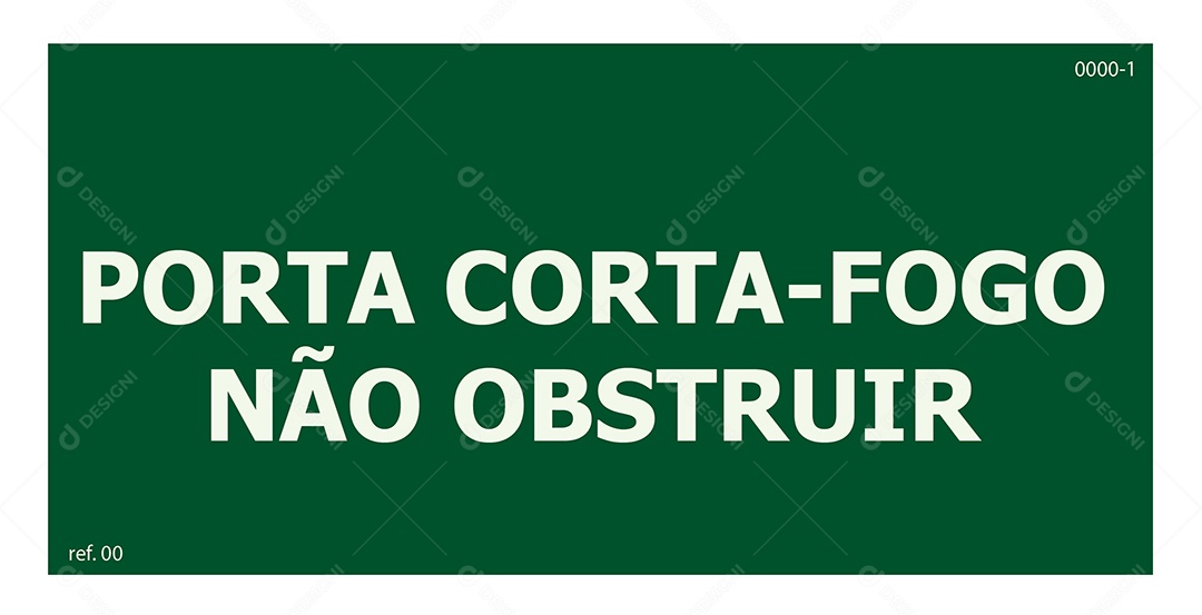 Placa de Sinalização Porta Contra Fogo Não Obstruir Vetor EPS + AI