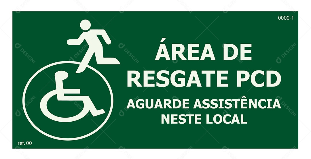 Placa de Sinalização Área de Resgate PCD Vetor EPS + AI