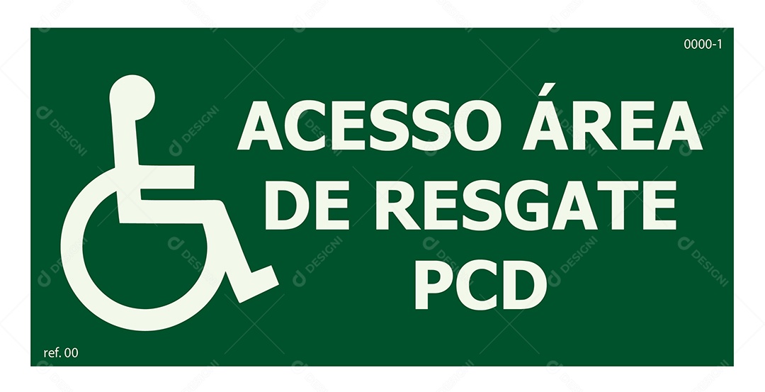 Placa de Acesso de Área de Resgate PCD Vetor EPS + AI