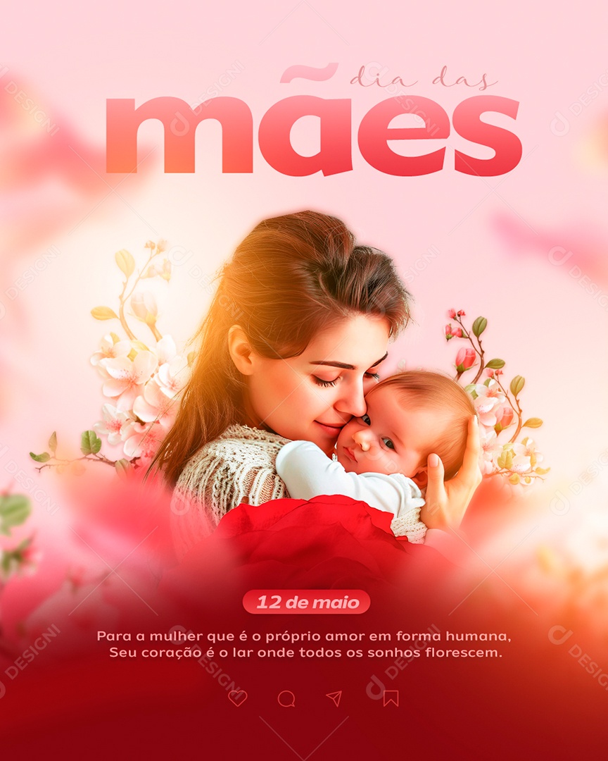 Feliz Dia Das Mães 12 de Maio Social Media PSD Editável