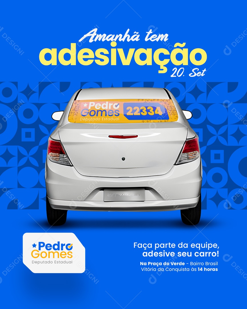 Política Amanhã tem Adesivação 20 de Setembro Social Media PSD Editável