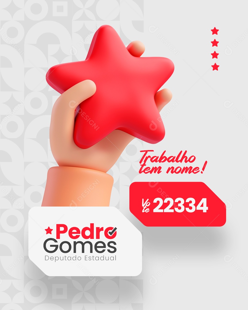 Política Trabaho tem Nome Vote Social Media PSD Editável