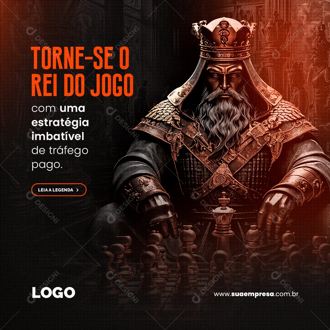 Torne-se o Rei do Jogo com uma Estratégia de Tráfego Pago Socia Media PSD Editável