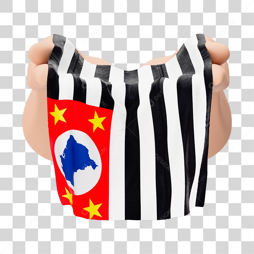 Mãos Com Bandeira do Estado de São Paulo Simbolizando Solidariedade Com Fundo Transparente