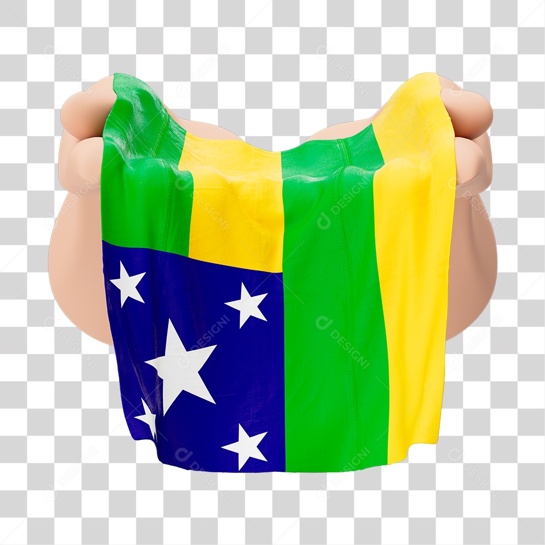 Mãos Com Bandeira do Estado de Sergipe Simbolizando Solidariedade Com Fundo Transparente