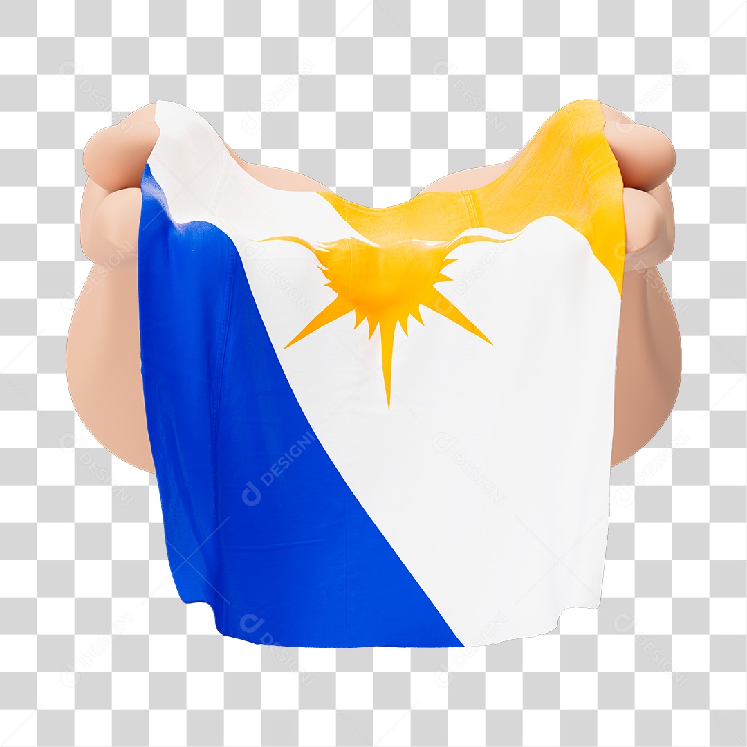 Mãos Com Bandeira do Estado de Tocantins Simbolizando Solidariedade Com Fundo Transparente