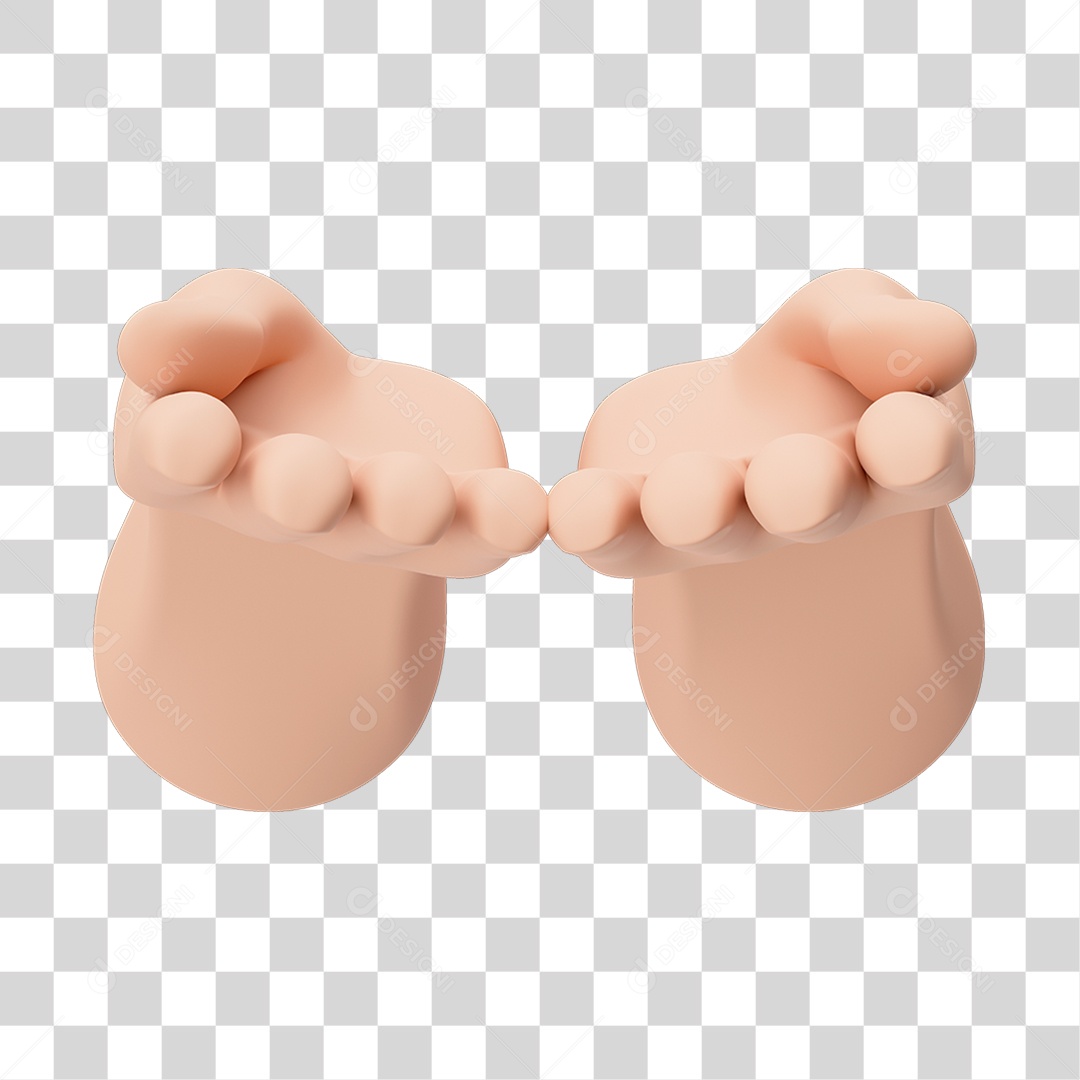 Mãos Em 3D Simbolizando Solidariedade Com Fundo Transparente