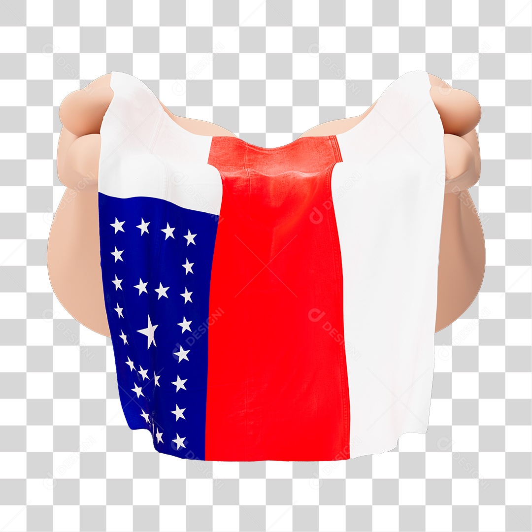 Mãos Com Bandeira do Estado de Amazonas Simbolizando Solidariedade Com Fundo Transparente