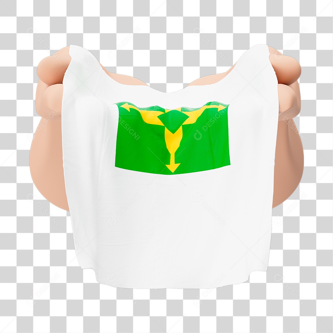 Mãos Com Bandeira do Estado de Distrito Federal Simbolizando Solidariedade Com Fundo Transparente