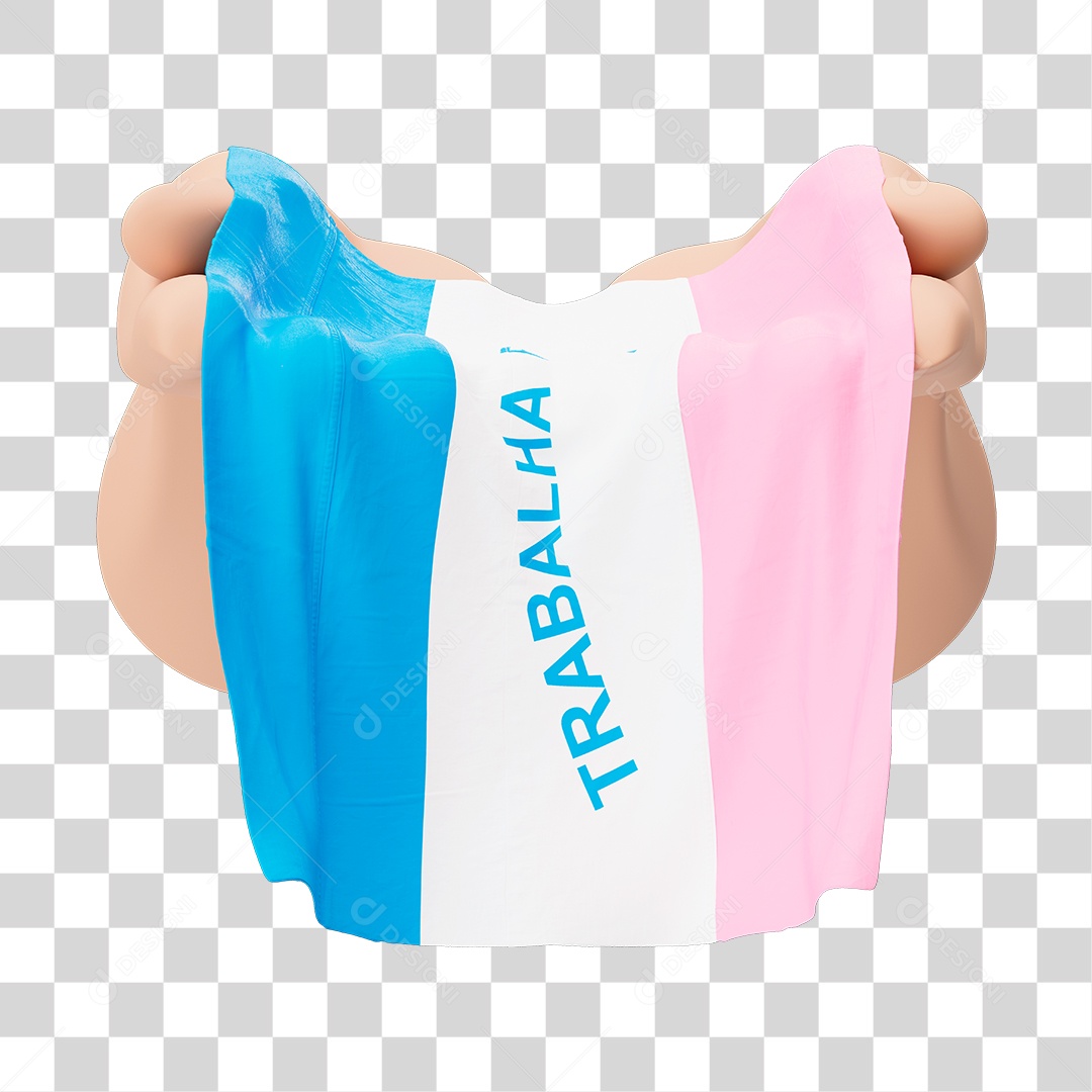 Mãos Com Bandeira do Estado de Espírito Santo Simbolizando Solidariedade Com Fundo Transparente