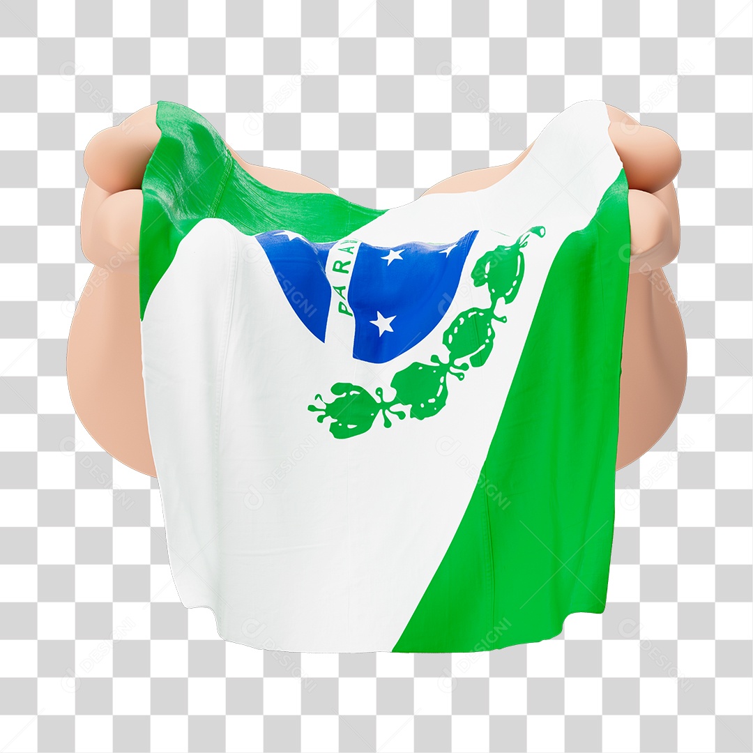 Mãos Com Bandeira do Estado de Paraná Simbolizando Solidariedade Com Fundo Transparente
