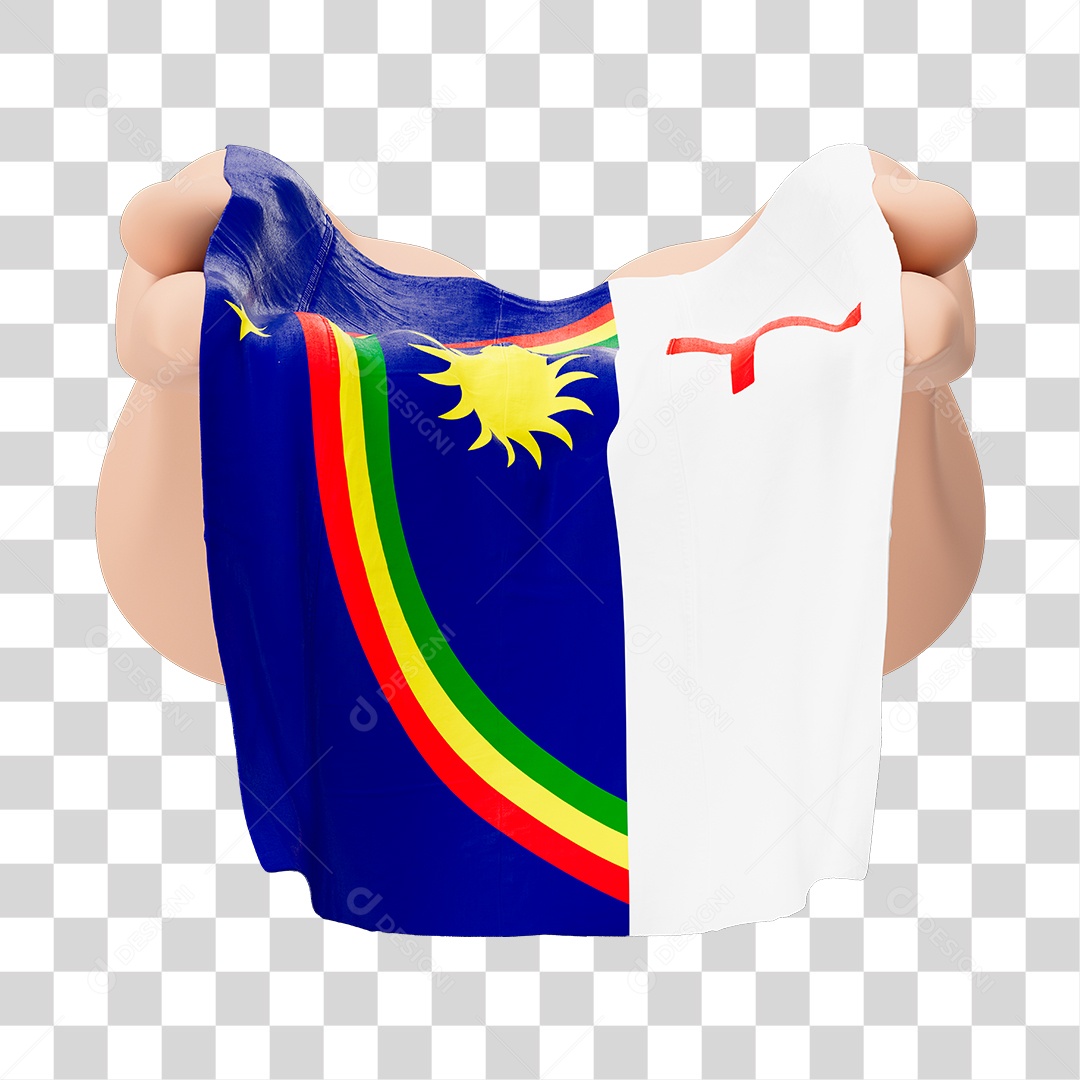 Mãos Com Bandeira do Estado de Pernambuco Simbolizando Solidariedade Com Fundo Transparente