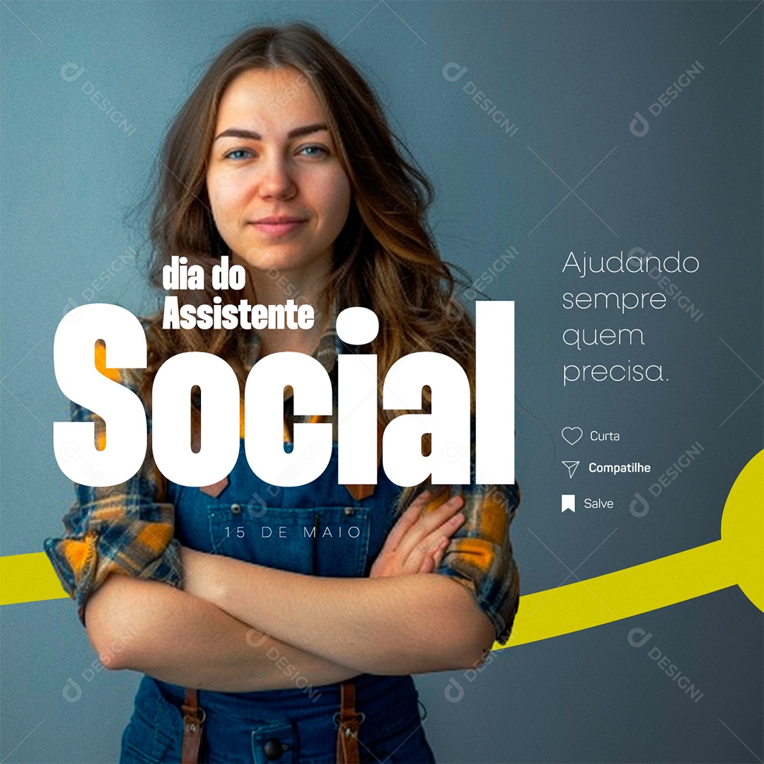 Dia do Assistente Social 15 de Maio Social Media PSD Editável