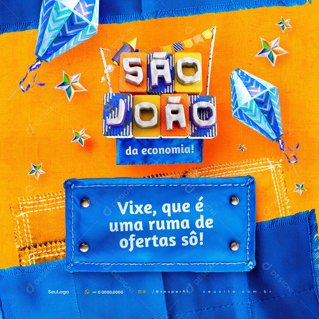 São João Vixe que é uma Rua de Ofertas Social Media PSD Editável