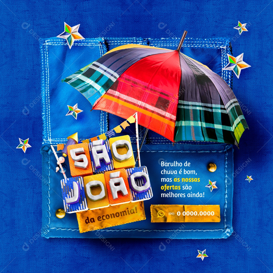 São João Barulho de Chuva é Bom mas as nossas Ofertas Social Media PSD Editável